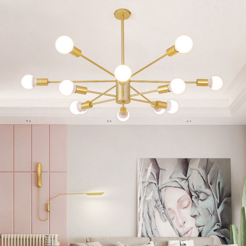 Molecular Branches Suspension Light Nordic Style Open Bulbs Metal Chandelier Light for Bedroom