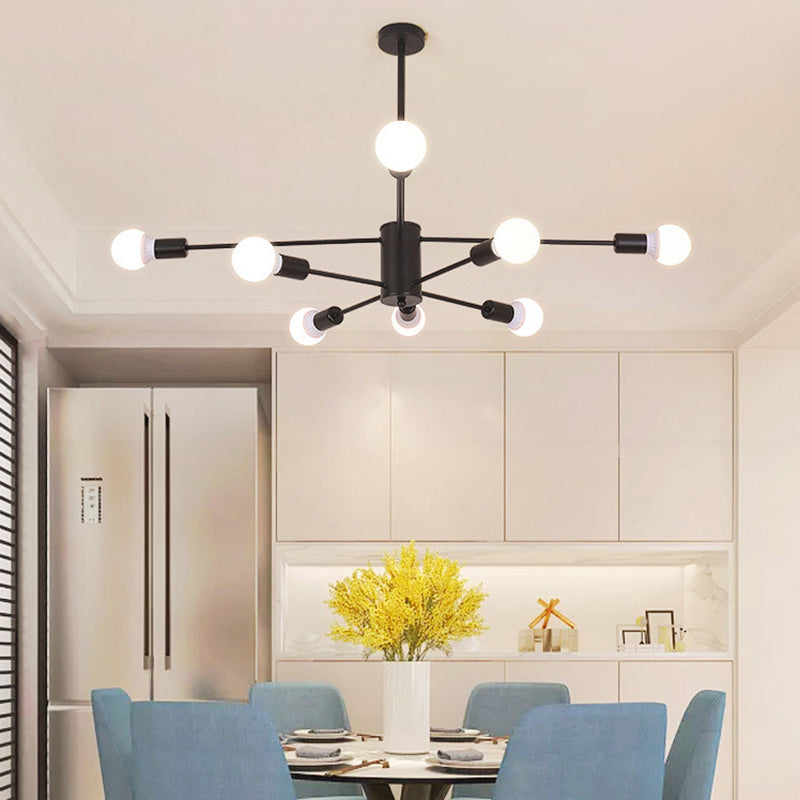 Molecular Branches Suspension Light Nordic Style Open Bulbs Metal Chandelier Light for Bedroom
