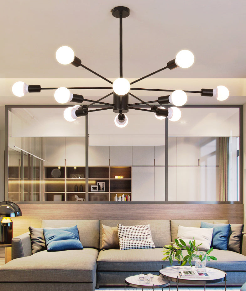 Molecular Branches Suspension Light Nordic Style Open Bulbs Metal Chandelier Light for Bedroom