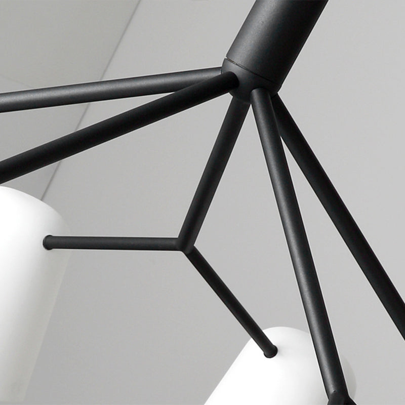 Nordic Simplicity Style Chandelier Light with Down Lighting Cylindrical Shade Living Room Lighting Fixture