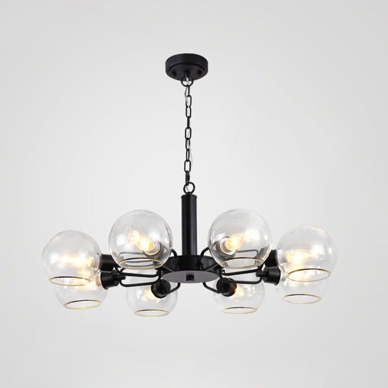 Glass Sphere Hanging Chandelier Minimalist Style Chandelier Pendant Light for Bedroom