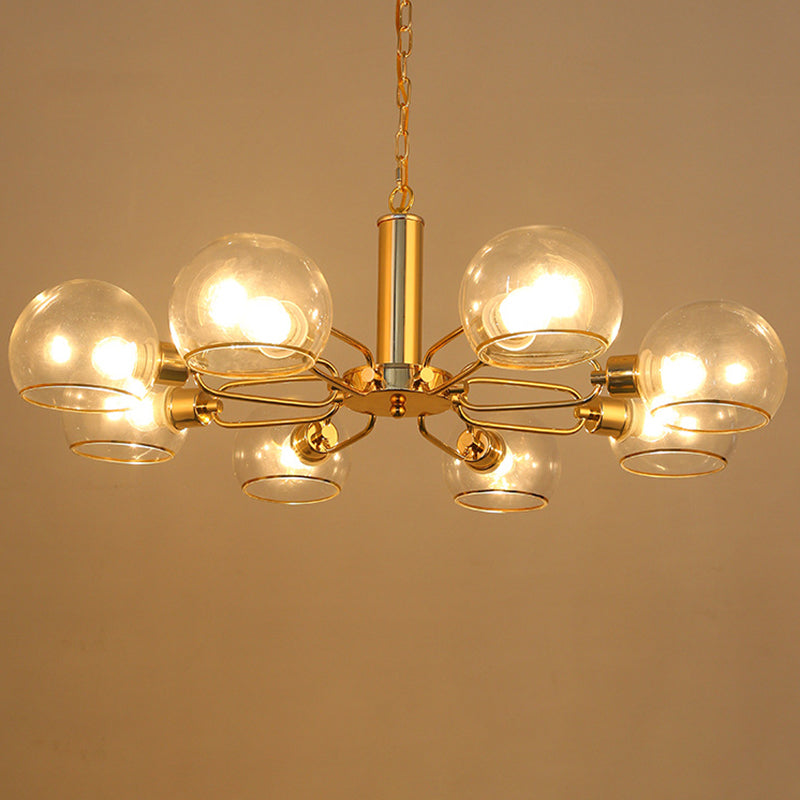 Glass Sphere Hanging Chandelier Minimalist Style Chandelier Pendant Light for Bedroom