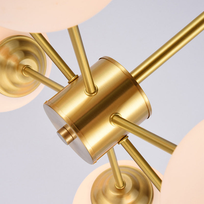 Gold Globe-Shaped Hanging Light Fixture Modern Style Glass Pendant Lighting for Bedroom