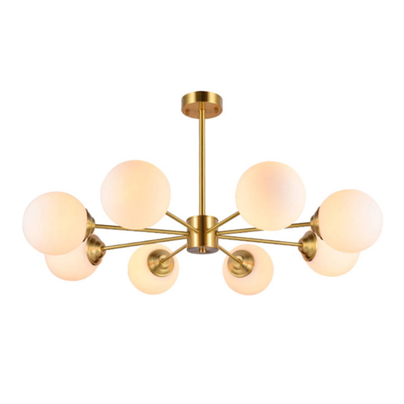 Gold Globe-Shaped Hanging Light Fixture Modern Style Glass Pendant Lighting for Bedroom