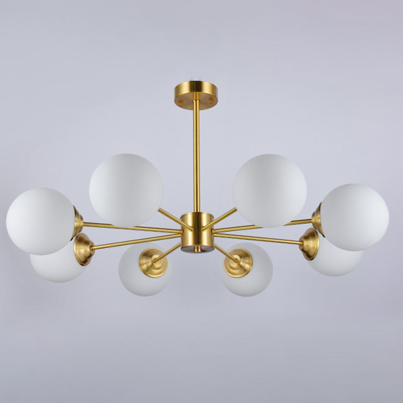 Gold Globe-Shaped Hanging Light Fixture Modern Style Glass Pendant Lighting for Bedroom