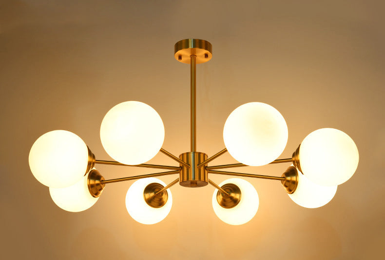 Gold Globe-Shaped Hanging Light Fixture Modern Style Glass Pendant Lighting for Bedroom