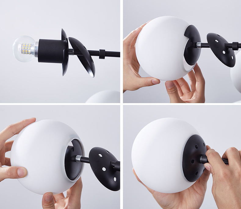 Glass Global Multi Pendant Light Contemporary Style Chandelier Lighting Fixture for Living Room