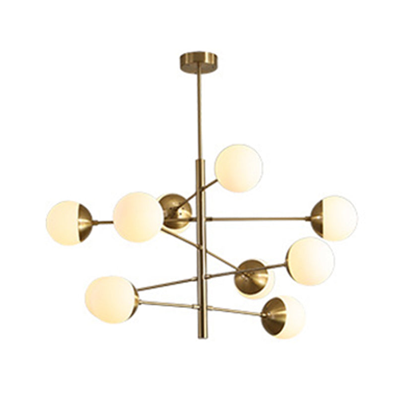 Living Room Chandelier Pendant Light Modern Chandelier Light Fixture with Starburst Glass Shade