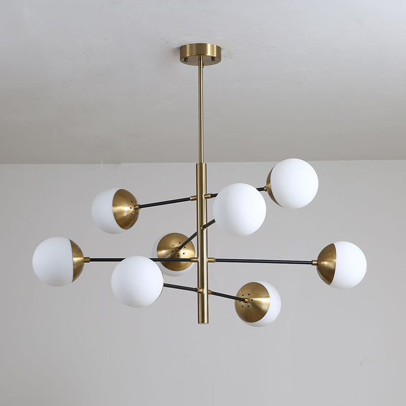 Living Room Chandelier Pendant Light Modern Chandelier Light Fixture with Starburst Glass Shade