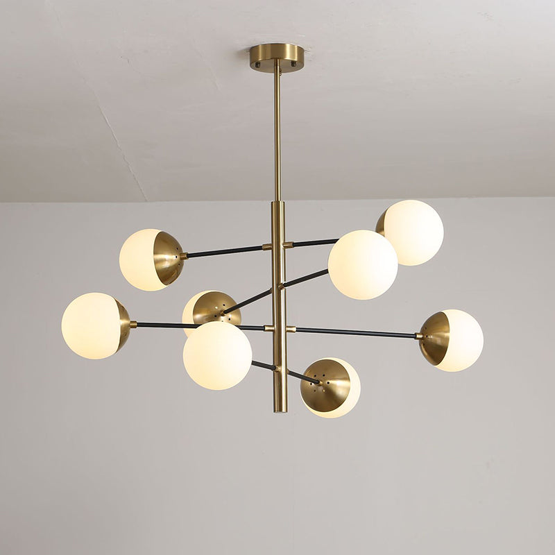Living Room Chandelier Pendant Light Modern Chandelier Light Fixture with Starburst Glass Shade