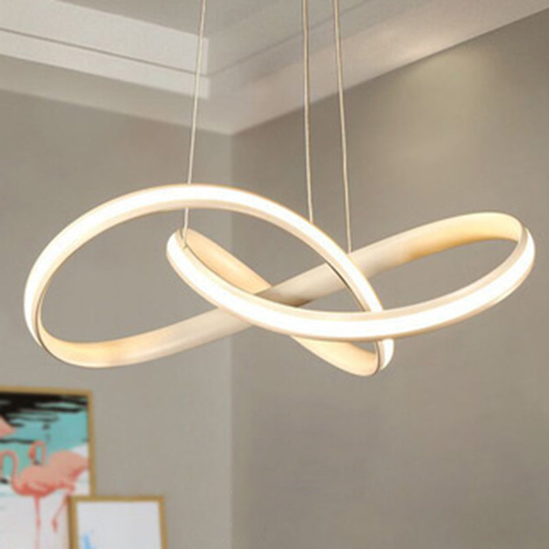 Spiral Suspended Lighting Fixture Simplicity Style Metal LED Ceiling Pendant Light