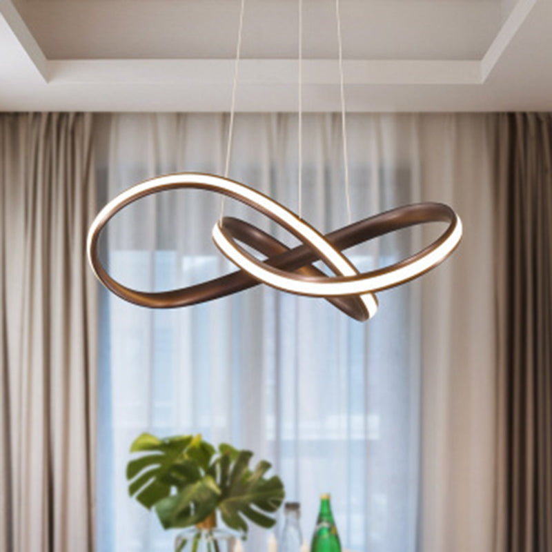 Spiral Suspended Lighting Fixture Simplicity Style Metal LED Ceiling Pendant Light