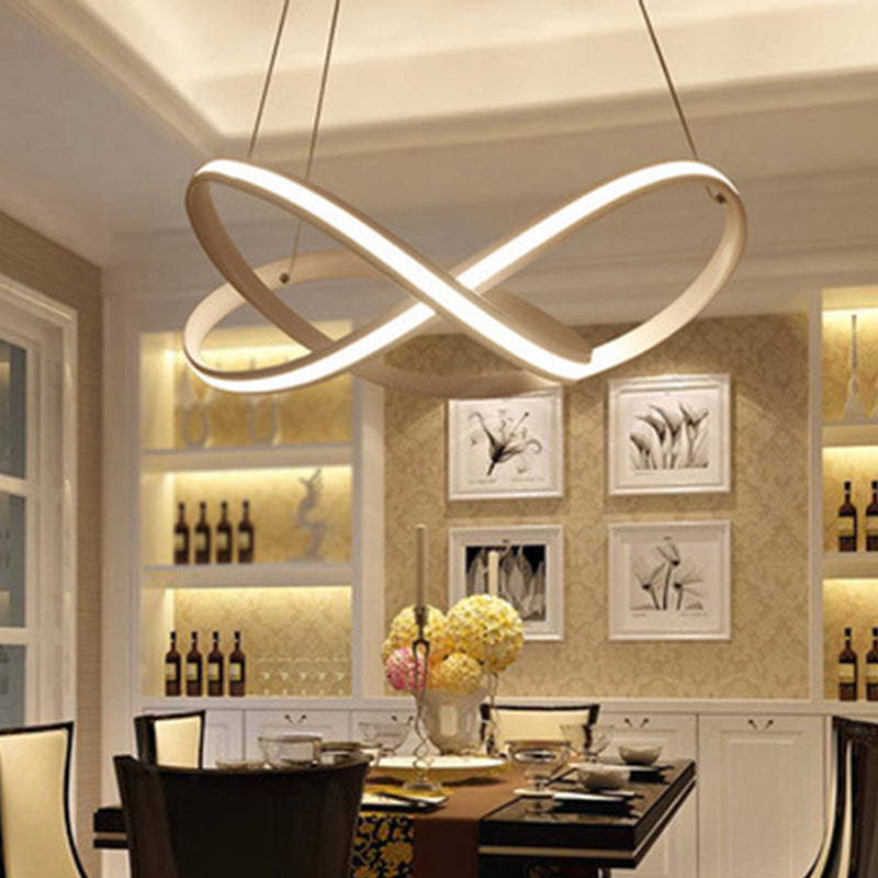 Spiral Suspended Lighting Fixture Simplicity Style Metal LED Ceiling Pendant Light