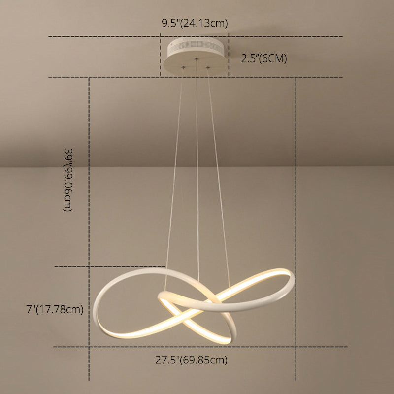 Accoglienza a spirale Sospensione SEMPLICITÀ Stile Stile Metal LED BIFFING LUCE