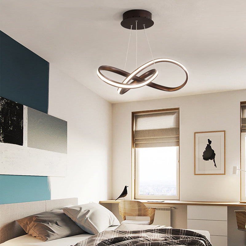 Accoglienza a spirale Sospensione SEMPLICITÀ Stile Stile Metal LED BIFFING LUCE