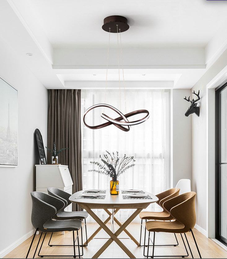 Accoglienza a spirale Sospensione SEMPLICITÀ Stile Stile Metal LED BIFFING LUCE