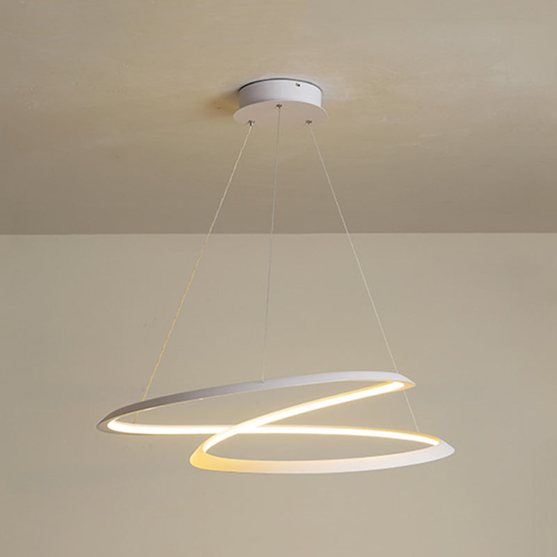 Twisting Hanging Pendant Light Modern Acrylic Dinning Room LED Pendant Lighting Fixture