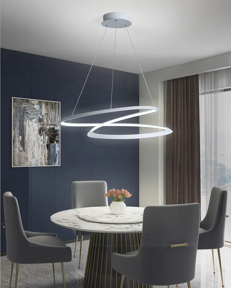 Twisting Hanging Pendant Light Modern Acrylic Dinning Room LED Pendant Lighting Fixture