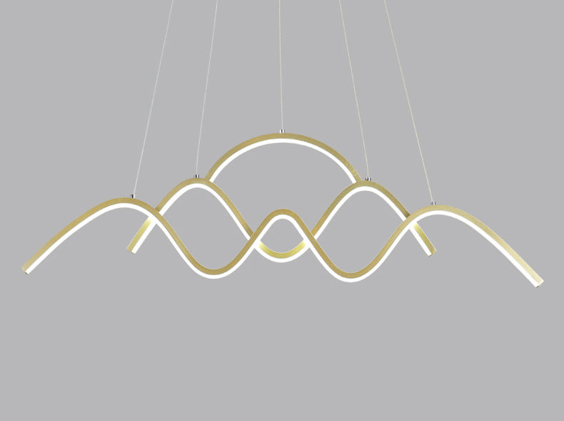 Wave Metal Suspension Pendant Light Contemporary Style LED Chandelier Lighting Fixture