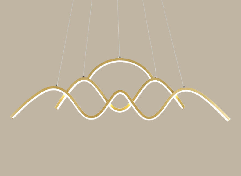 Wave Metal Suspension Pendant Light Contemporary Style LED Chandelier Lighting Fixture