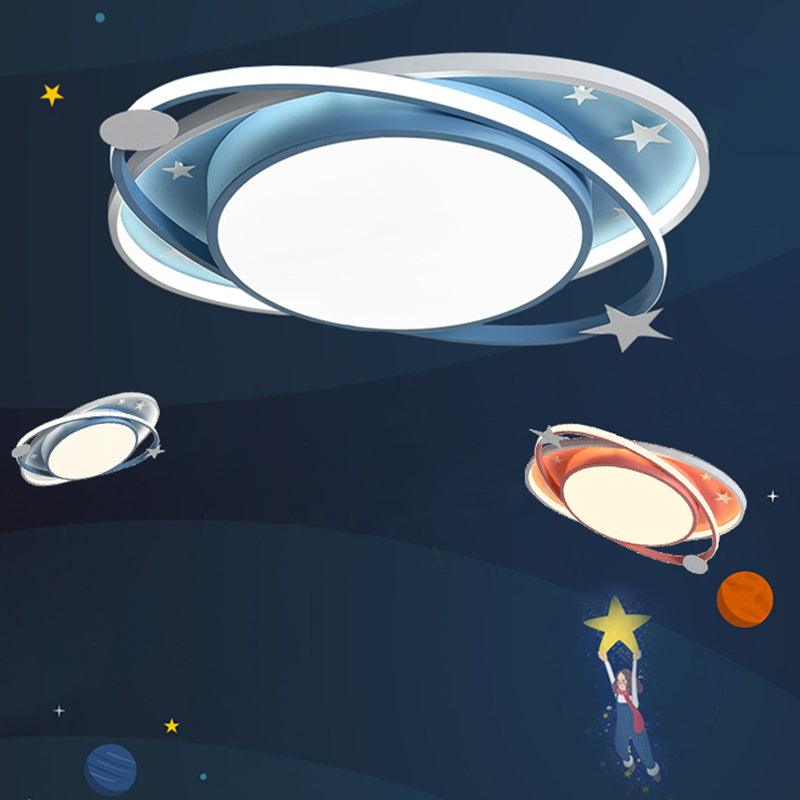 Dessin animé planète encastré plafonnier acrylique chambre d'enfant LED plafonnier