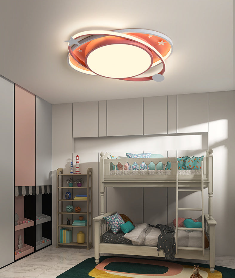 Cartoon Planet Lampada da incasso a soffitto per montaggio a soffitto in acrilico per bambini