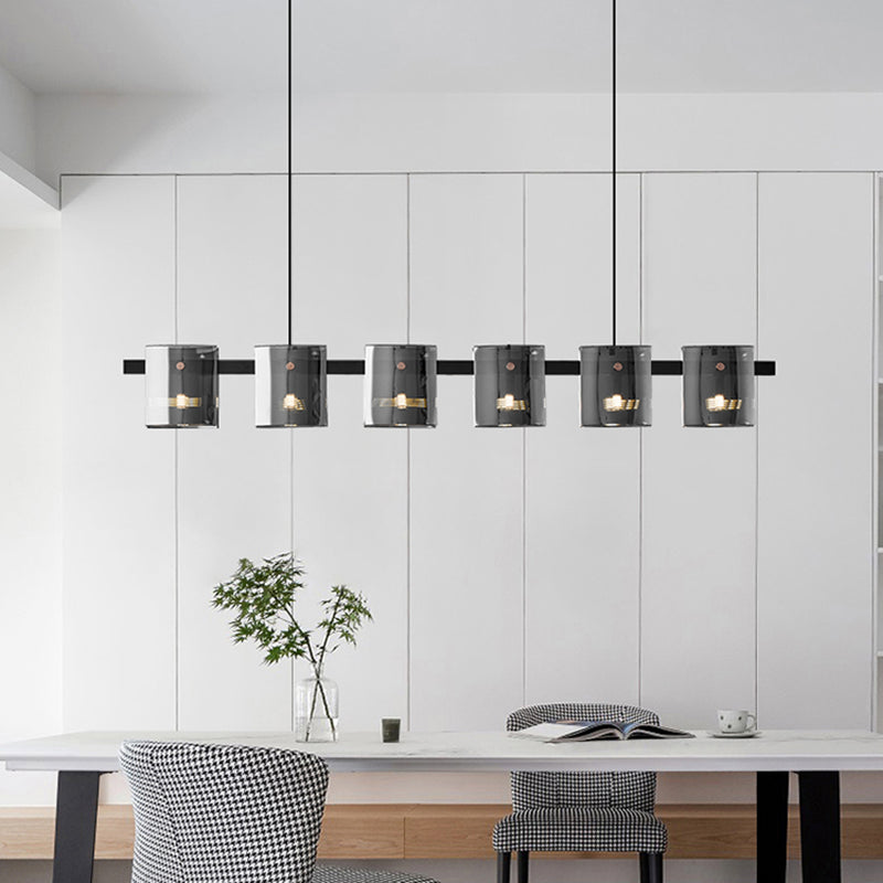 Post Modern Style Tile-shaped Glass Island Light Art Decorative Island Pendant Lamp for Kitchen Bar