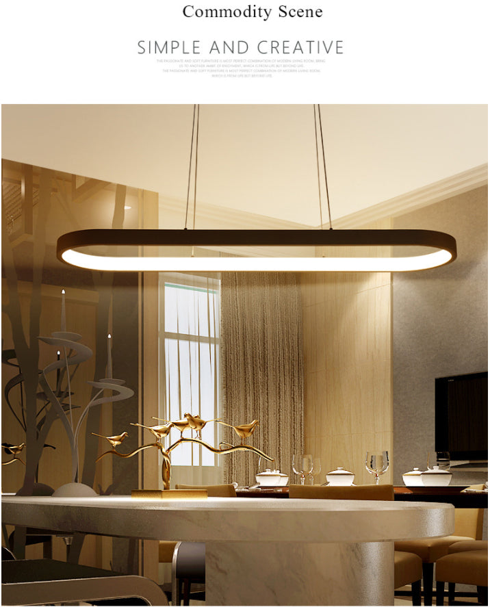 Ellisse soggiorno a sospensione a sospensione LAD in metallo LED Minimalista Kit di luce sospesa