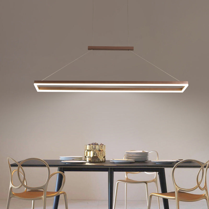 Metal Rectangular Pendant Light Kit Modern Style LED Hanging Ceiling Light for Dinning Room