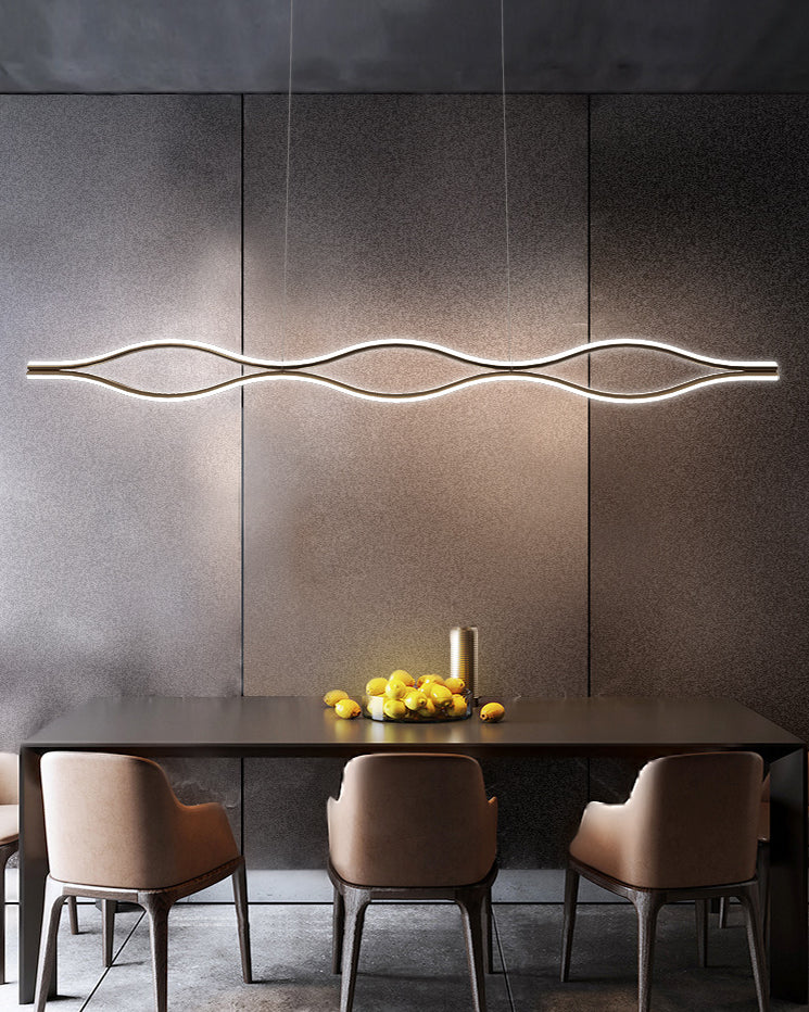 Lumo Curved Metal Island Light Light Modern Style Isola LED Light per sala da pranzo