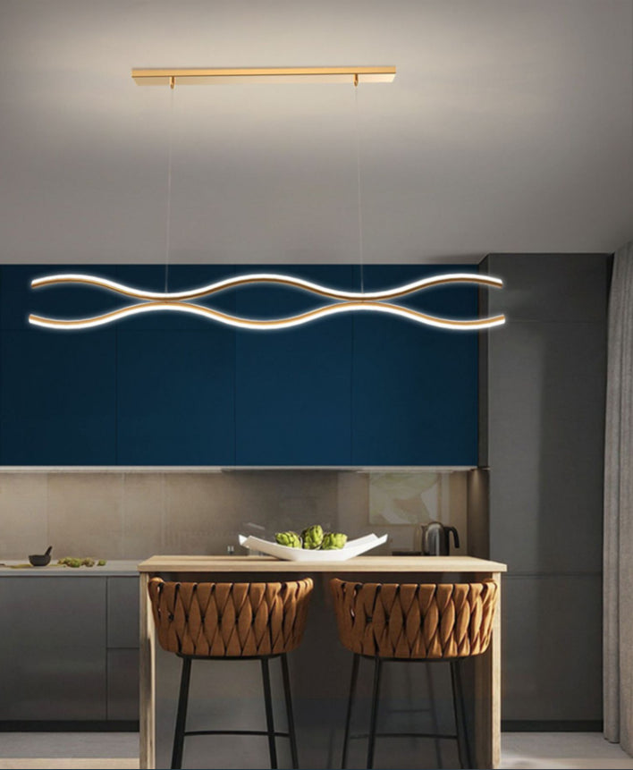 Lumo Curved Metal Island Light Light Modern Style Isola LED Light per sala da pranzo