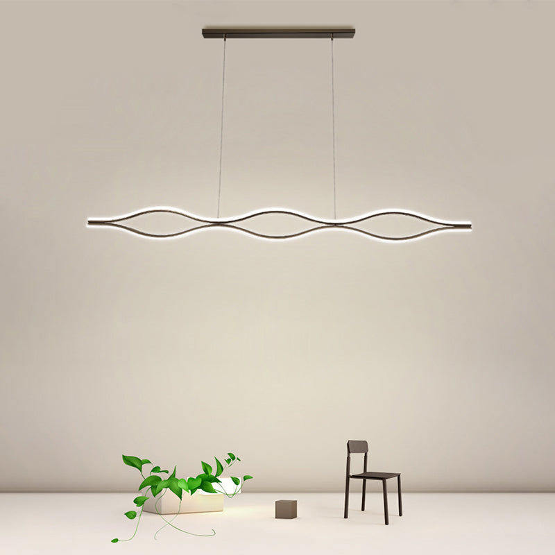 Lumo Curved Metal Island Light Light Modern Style Isola LED Light per sala da pranzo