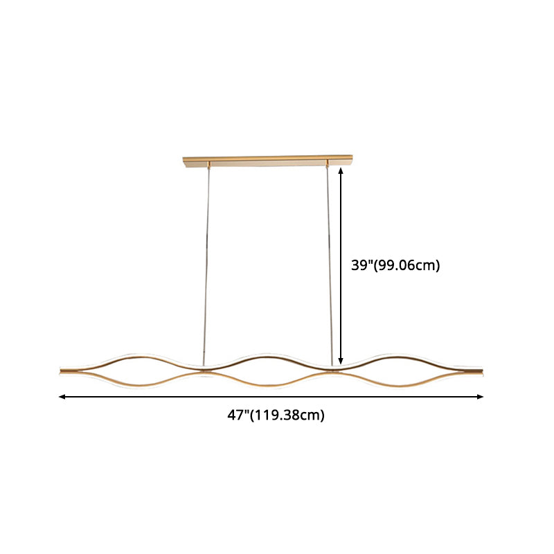 Lumo Curved Metal Island Light Light Modern Style Isola LED Light per sala da pranzo