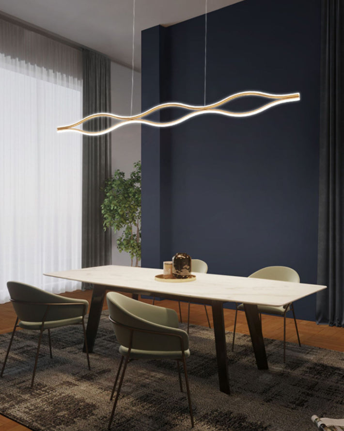 Lumo Curved Metal Island Light Light Modern Style Isola LED Light per sala da pranzo