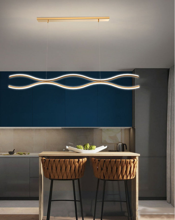 Lumo Curved Metal Island Light Light Modern Style Isola LED Light per sala da pranzo