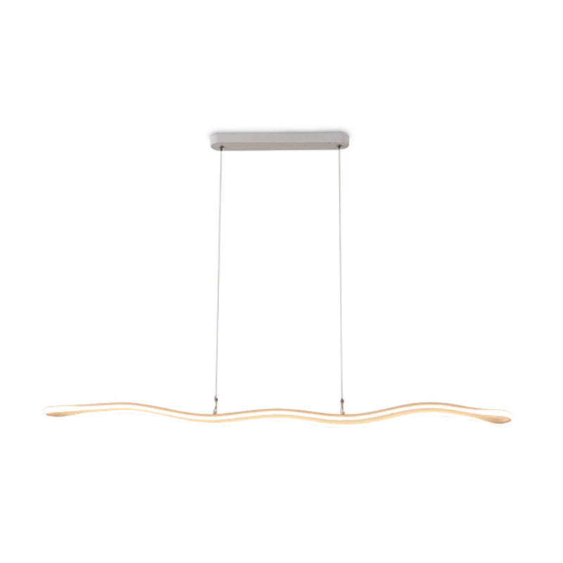 Curved Island Ceiling Light Minimalist Style LED Metal Pendant Lighting Fixture for Dinning Room