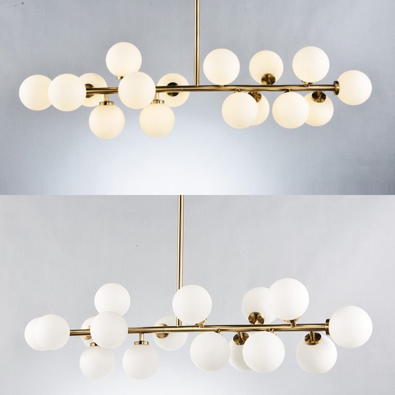 Bubble Island Pendant Light Minimalist Glass Dinning Room Hanging Ceiling Light in Gold