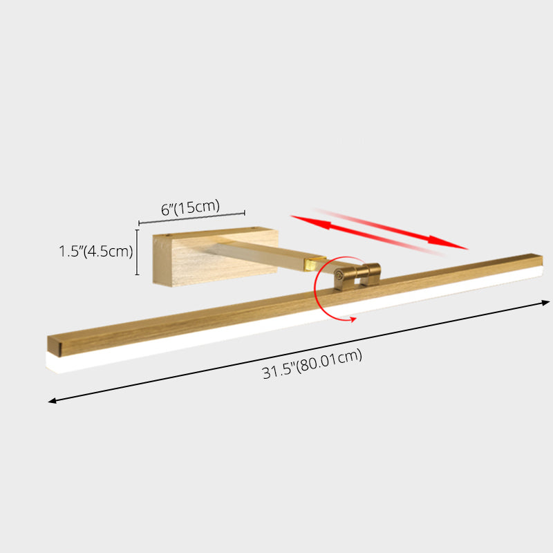 Gewapende lineaire ijdelheid lamp Noordse extravagante stijl aluminium legering enkele ijdelheid licht