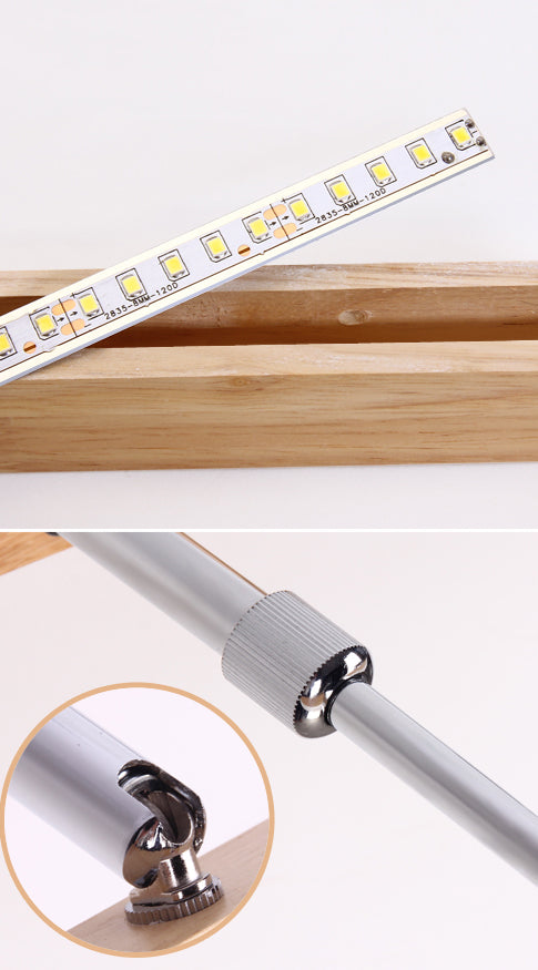 Nordic Minimalist Style Rectangular Vanity Lamp Solid Wood Single Vanity Light