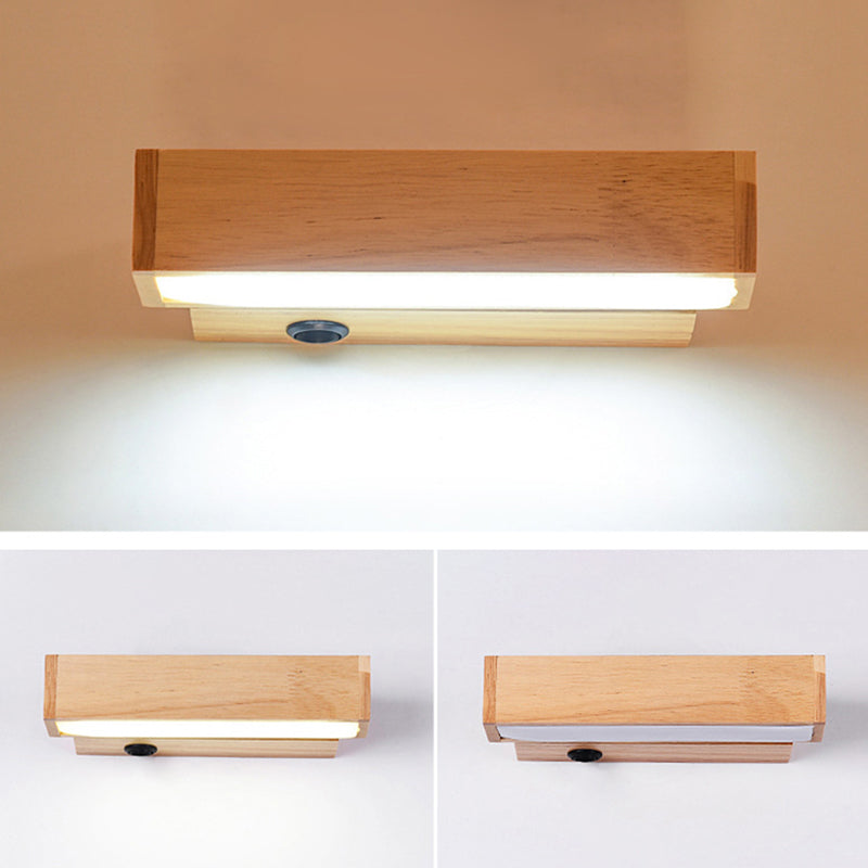 Modern Minimalist Style Linear Vanity Light Wood Single Vanity Light
