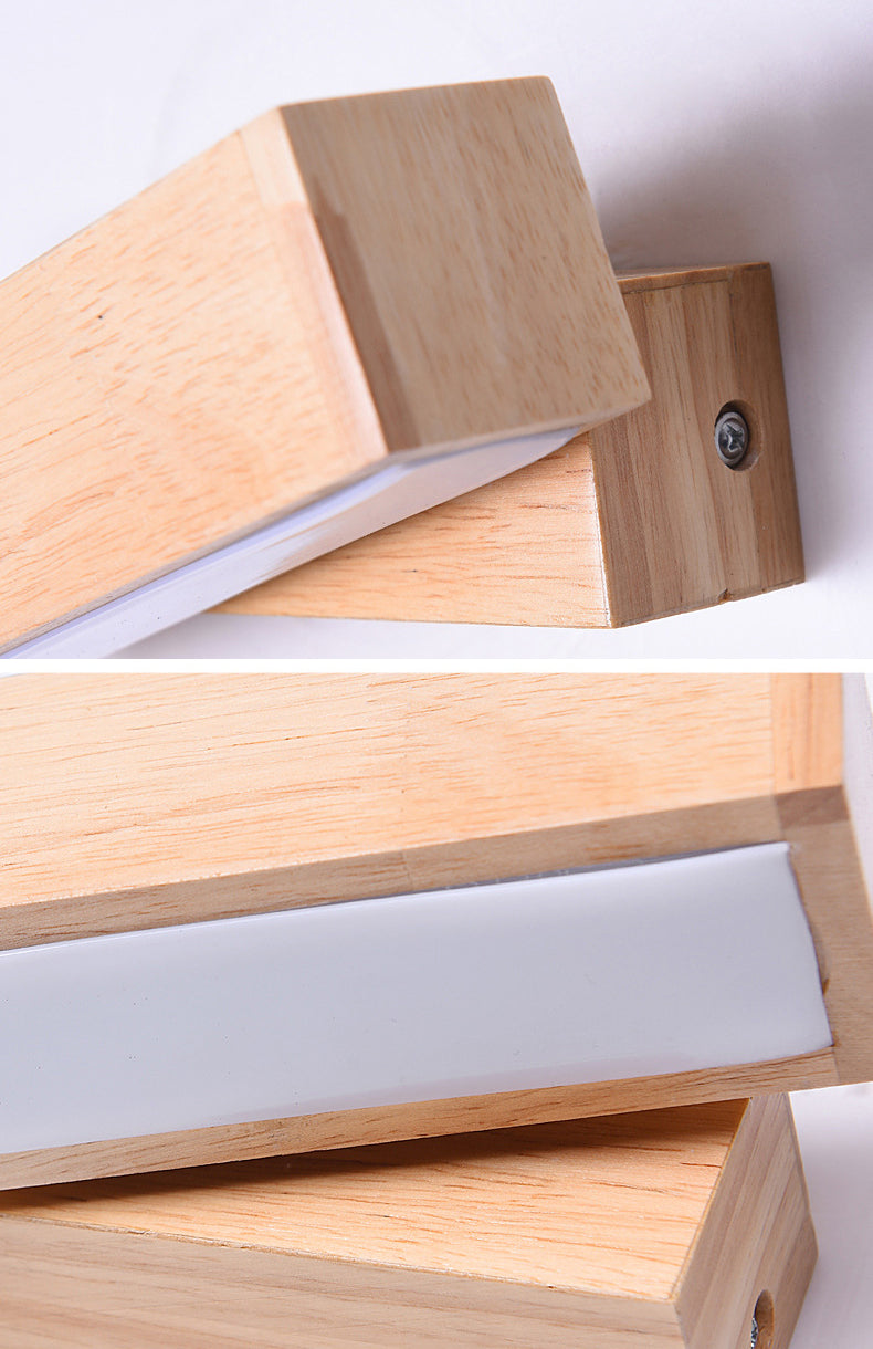 Modern Minimalist Style Linear Vanity Light Wood Single Vanity Light