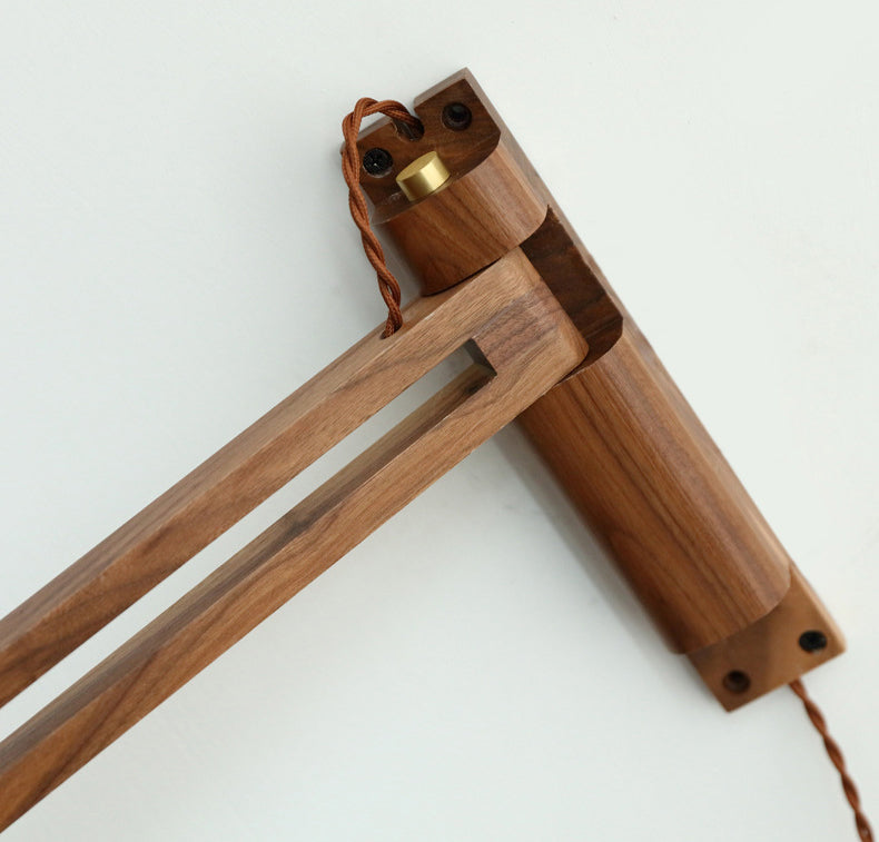 Japanese-Style Retro Style Armed Vanity Light Wood Single Vanity Light