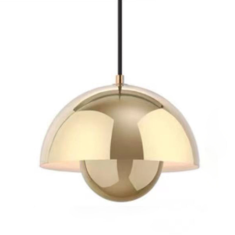 1 Light Semicircle Hanging Light Fixture Nordic Style Aluminum Ceiling Light with Hanging Cord for Restaurant
