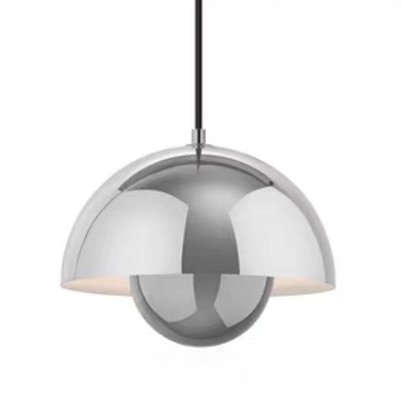 1 Light Semicircle Hanging Light Fixture Nordic Style Aluminum Ceiling Light with Hanging Cord for Restaurant