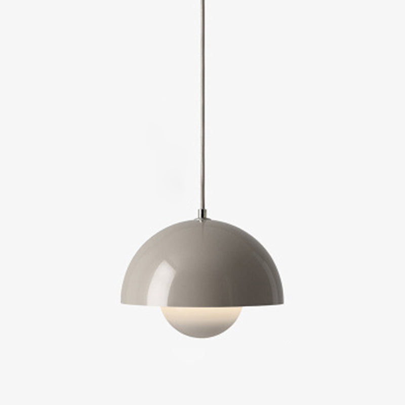 1 Light Semicircle Hanging Light Fixture Nordic Style Aluminum Ceiling Light with Hanging Cord for Restaurant