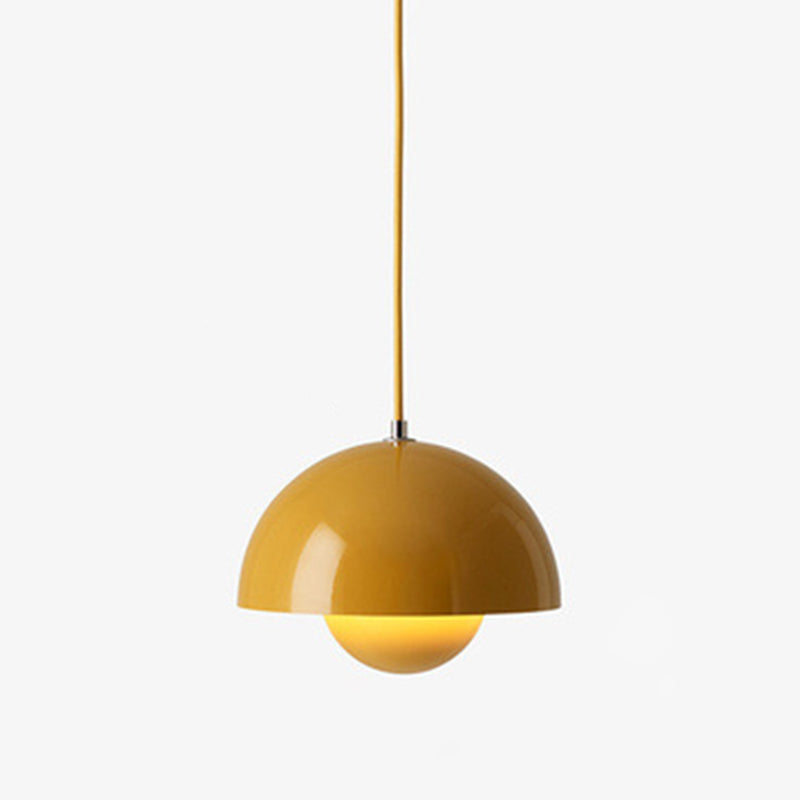 1 Light Semicircle Hanging Light Fixture Nordic Style Aluminum Ceiling Light with Hanging Cord for Restaurant