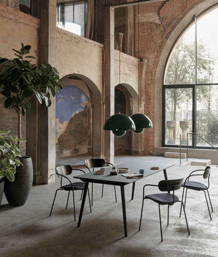 1 Light Semicircle Hanging Light Fixture Nordic Style Aluminum Ceiling Light with Hanging Cord for Restaurant