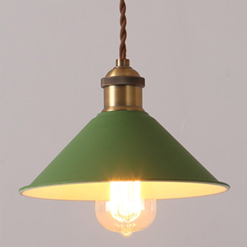 Cone Pendant Light Fixture Macaron Iron Hanging Pendant Lights for Restaurant