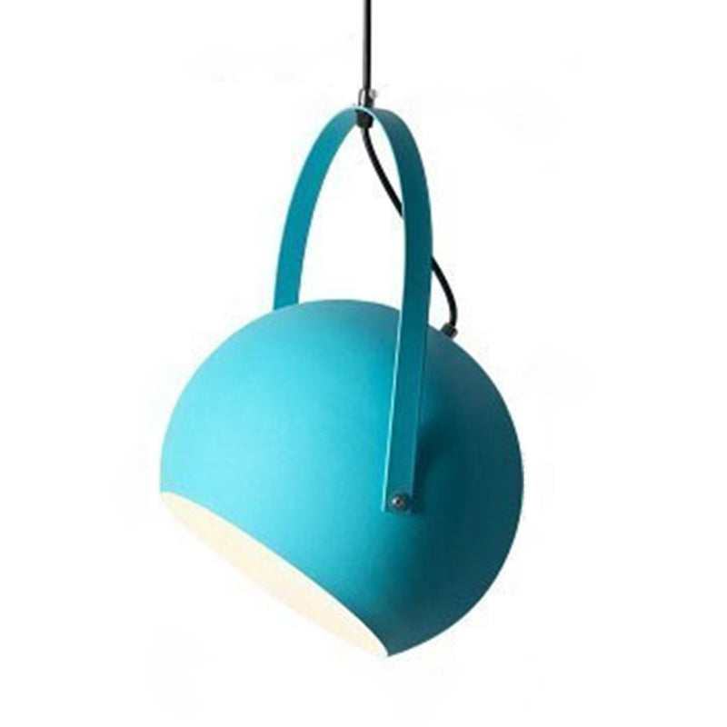 1 Light Ball Hanging Lights Nordic Style Iron Ceiling Fixture with Hanging Cord for Restaurant