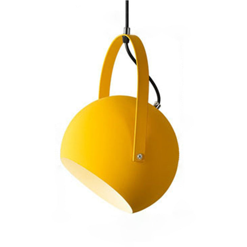 1 Light Ball Hanging Lights Nordic Style Iron Ceiling Fixture with Hanging Cord for Restaurant